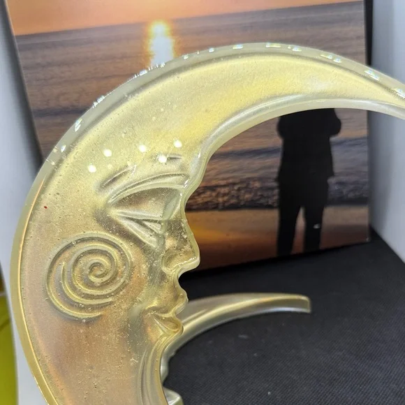 Gold Moon Face Resin Wall Art , Set - Picture 10 of 11